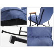 Fauteuil à bascule HWC-K40 Fauteuil relax - fonction couchage métal - tissu/textile bleu