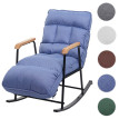 Fauteuil à bascule HWC-K40 Fauteuil relax - fonction couchage métal - tissu/textile bleu