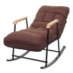 Fauteuil à bascule HWC-K40 - Fauteuil relax - fonction couchage métal - tissu/textile marron foncé