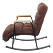 Fauteuil à bascule HWC-K40 - Fauteuil relax - fonction couchage métal - tissu/textile marron foncé