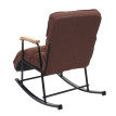 Fauteuil à bascule HWC-K40 - Fauteuil relax - fonction couchage métal - tissu/textile marron foncé