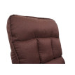 Fauteuil à bascule HWC-K40 - Fauteuil relax - fonction couchage métal - tissu/textile marron foncé