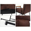 Fauteuil à bascule HWC-K40 - Fauteuil relax - fonction couchage métal - tissu/textile marron foncé