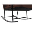 Fauteuil à bascule HWC-K40 - Fauteuil relax - fonction couchage métal - tissu/textile marron foncé