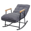 Fauteuil à bascule HWC-K40 Fauteuil relax - fonction couchage métal - tissu/textile gris foncé