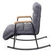 Fauteuil à bascule HWC-K40 Fauteuil relax - fonction couchage métal - tissu/textile gris foncé