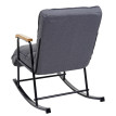 Fauteuil à bascule HWC-K40 Fauteuil relax - fonction couchage métal - tissu/textile gris foncé