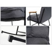 Fauteuil à bascule HWC-K40 Fauteuil relax - fonction couchage métal - tissu/textile gris foncé