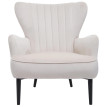 Fauteuil Lounge HWC-K37 - Fauteuil Cocktail Fauteuil rembourré - velours - crème - beige