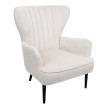 Fauteuil Lounge HWC-K37 - Fauteuil Cocktail Fauteuil rembourré - velours - crème - beige