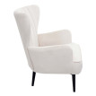 Fauteuil Lounge HWC-K37 - Fauteuil Cocktail Fauteuil rembourré - velours - crème - beige