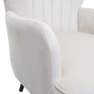 Fauteuil Lounge HWC-K37 - Fauteuil Cocktail Fauteuil rembourré - velours - crème - beige