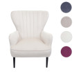 Fauteuil Lounge HWC-K37 - Fauteuil Cocktail Fauteuil rembourré - velours - crème - beige