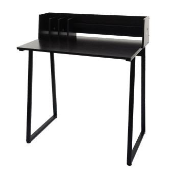 Table console HWC-K69 - table de téléphone - 82x51cm structure 3D - métal MDF - noir