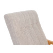 Fauteuil à bascule HWC-K10, fauteuil à bascule Fauteuil relax ~ Tissu/Textile crème, piétement marro