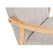 Fauteuil à bascule HWC-K10, fauteuil à bascule Fauteuil relax ~ Tissu/Textile crème, piétement marro