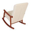 Fauteuil à bascule HWC-K10, fauteuil à bascule Fauteuil relax ~ Similicuir crème, piétement aspect n