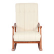 Fauteuil à bascule HWC-K10, fauteuil à bascule Fauteuil relax ~ Similicuir crème, piétement aspect n