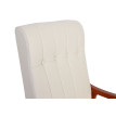 Fauteuil à bascule HWC-K10, fauteuil à bascule Fauteuil relax ~ Similicuir crème, piétement aspect n