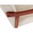 Fauteuil à bascule HWC-K10, fauteuil à bascule Fauteuil relax ~ Similicuir crème, piétement aspect n