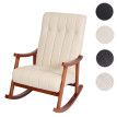 Fauteuil à bascule HWC-K10, fauteuil à bascule Fauteuil relax ~ Similicuir crème, piétement aspect n