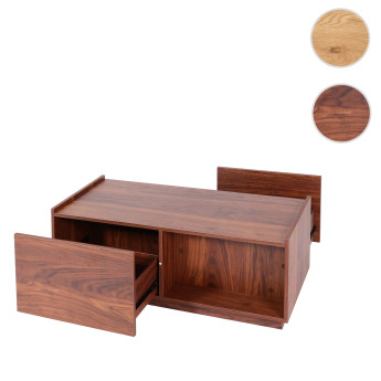 Table basse HWC-J78, Table de salon Table d'appoint Table de salon, tiroir, MDF 110x50x40cm ~ aspect