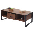 Table basse HWC-A27b, Table d'appoint structure 3D, 45x150x60cm MVG-certifié, métal ~ aspect chêne s