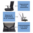 Chaise de bureau HWC-J90, dossier ergonomique en forme de S, soutien de la taille réglable ~ gris