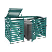 XL cache poubelle 3/6 places HWC-H62, cache poubelle, extensible 110x65x93cm bois massif ~ vert fonc
