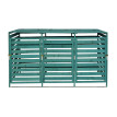 XL cache poubelle 3/6 places HWC-H62, cache poubelle, extensible 110x65x93cm bois massif ~ vert fonc