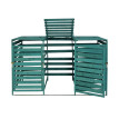 XL cache poubelle 3/6 places HWC-H62, cache poubelle, extensible 110x65x93cm bois massif ~ vert fonc
