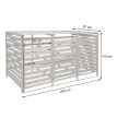 XL cache poubelle 3/6 places HWC-H62, cache poubelle, extensible 110x65x93cm bois massif ~ vert fonc