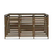 XL cache poubelle 3/6 places HWC-H62, cache poubelle, extensible 110x65x93cm bois massif ~ brun fonc