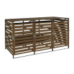 XL cache poubelle 3/6 places HWC-H62, cache poubelle, extensible 110x65x93cm bois massif ~ brun fonc