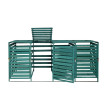 XL cache poubelle pour 4/8 places HWC-H62, cache poubelle, extensible 110x65x93cm bois massif ~ vert