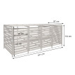 XL cache poubelle pour 4/8 places HWC-H62, cache poubelle, extensible 110x65x93cm bois massif ~ vert
