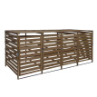 XL cache poubelle pour 4/8 places HWC-H62, cache poubelle, extensible 110x65x93cm bois massif ~ brun