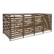 XL cache poubelle pour 4/8 places HWC-H62, cache poubelle, extensible 110x65x93cm bois massif ~ brun