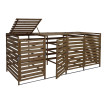 XL cache poubelle pour 4/8 places HWC-H62, cache poubelle, extensible 110x65x93cm bois massif ~ brun
