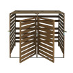 XL cache poubelle 2/4 places HWC-H62, cache poubelle, extensible 110x65x93cm bois massif ~ brun fonc