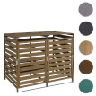 XL cache poubelle 2/4 places HWC-H62, cache poubelle, extensible 110x65x93cm bois massif ~ brun fonc