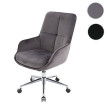 Chaise de bureau HWC-J64, chaise pivotante avec accoudoirs réglable en hauteur velours ~ noir