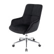Chaise de bureau HWC-J64, chaise pivotante avec accoudoirs réglable en hauteur velours ~ noir