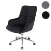 Chaise de bureau HWC-J64, chaise pivotante avec accoudoirs réglable en hauteur velours ~ noir