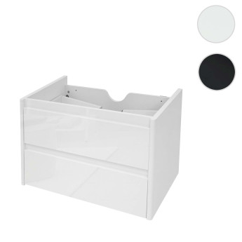 Meuble sous-vasque HWC-B19, meuble sous-vasque salle de bain, brillant Soft-Close 50x60cm ~ noir