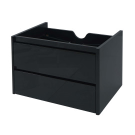 Meuble sous-vasque HWC-B19, meuble sous-vasque salle de bain, brillant Soft-Close 50x60cm ~ noir