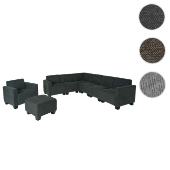 Modular Sofa-System Ensemble de canapés Lyon 6-2, tissu/textile ~ brun