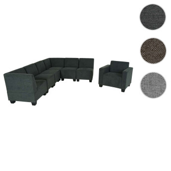 Modular Sofa-System Ensemble de canapés Lyon 6-1, tissu/textile ~ brun