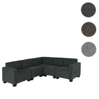 Modular Sofa-System Ensemble de canapés Lyon 5, tissu/textile ~ brun
