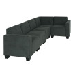 Modular Sofa-System Ensemble de canapés Lyon 5, tissu/textile ~ gris anthracite